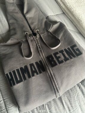 Balenciaga Human Being Zip-Up Hoodie